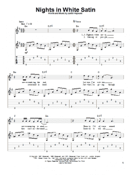 page one of Nights In White Satin (Solo Guitar)