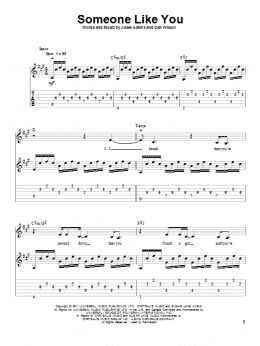 page one of Someone Like You (Solo Guitar)