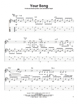 page one of Your Song (Solo Guitar)