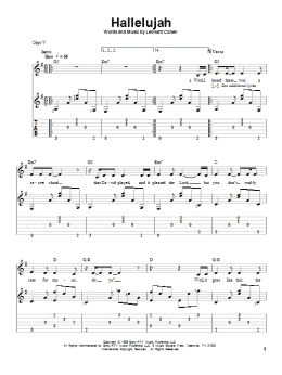 page one of Hallelujah (Solo Guitar)