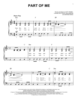 page one of Part Of Me (Easy Piano)