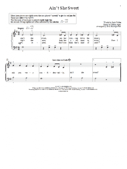 page one of Ain't She Sweet (Educational Piano)