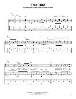 page one of Free Bird (Solo Guitar)