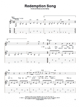 page one of Redemption Song (Solo Guitar)