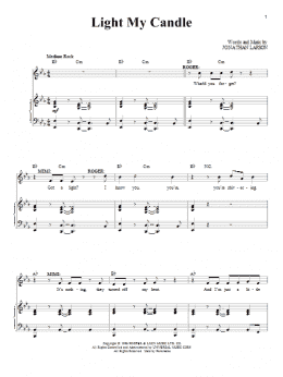 page one of Light My Candle (Piano & Vocal)