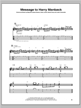 page one of Message To Harry Manback (Guitar Tab)
