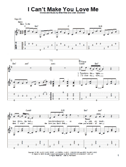 page one of I Can't Make You Love Me (Solo Guitar)