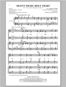 page one of Silent Night, Holy Night (from Carols For Choir And Congregation) (SATB Choir)