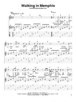 page one of Walking In Memphis (Solo Guitar)