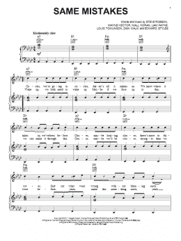 page one of Same Mistakes (Piano, Vocal & Guitar Chords (Right-Hand Melody))