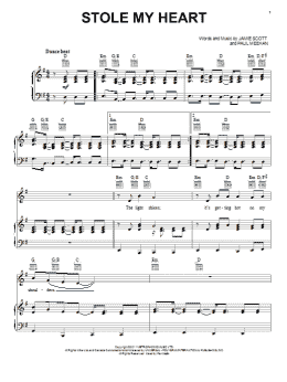 page one of Stole My Heart (Piano, Vocal & Guitar Chords (Right-Hand Melody))
