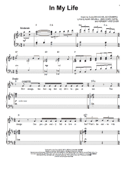 page one of In My Life (Piano & Vocal)
