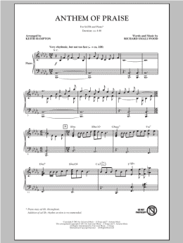 page one of Anthem Of Praise (SATB Choir)