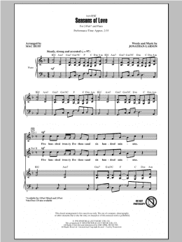 page one of Seasons Of Love (from Rent) (arr. Mac Huff) (2-Part Choir)