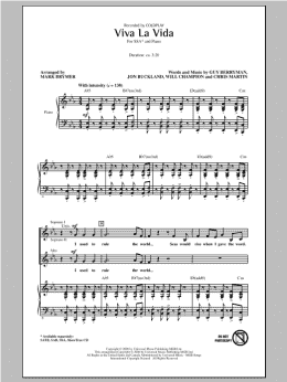 page one of Viva La Vida (SSA Choir)