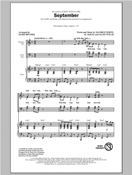 page one of September (arr. Mark Brymer) (SATB Choir)