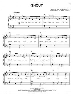 page one of Shout (Easy Piano)