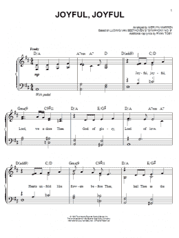 page one of Joyful, Joyful (Easy Piano)