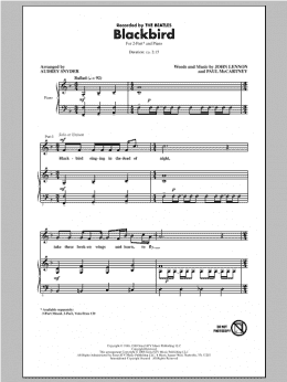 page one of Blackbird (arr. Audrey Snyder) (2-Part Choir)