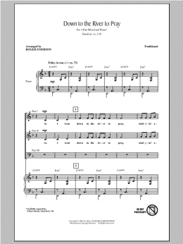 page one of Down To The River To Pray (3-Part Mixed Choir)