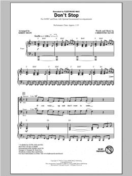 page one of Don't Stop (SATB Choir)