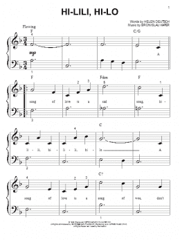 page one of Hi-Lili, Hi-Lo (Big Note Piano)