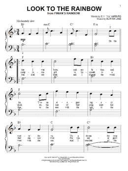 page one of Look To The Rainbow (Big Note Piano)
