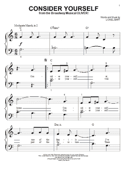 page one of Consider Yourself (Big Note Piano)