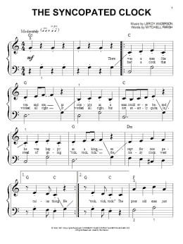 page one of The Syncopated Clock (Big Note Piano)