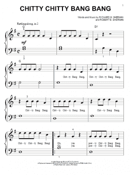 page one of Chitty Chitty Bang Bang (Big Note Piano)