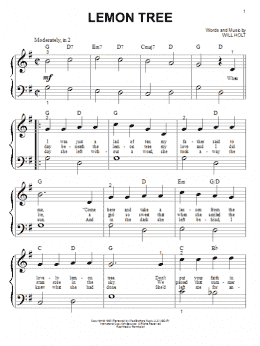 page one of Lemon Tree (Big Note Piano)