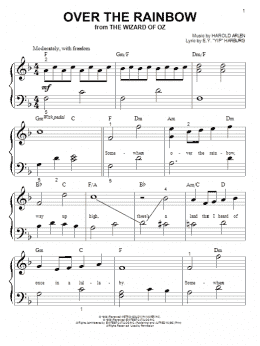 page one of Over The Rainbow (Big Note Piano)