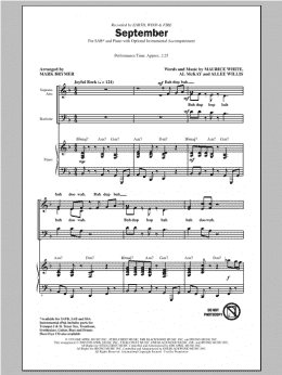 page one of September (arr. Mark Brymer) (SAB Choir)