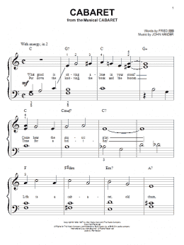 page one of Cabaret (Big Note Piano)