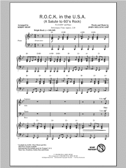 page one of R.O.C.K. In The U.S.A. (A Salute To 60's Rock) (SATB Choir)