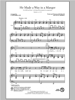 page one of He Made A Way In A Manger (SATB Choir)