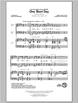page one of One Short Day (from Wicked) (SATB Choir)