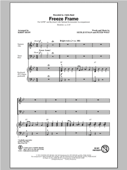 page one of Freeze Frame (SATB Choir)