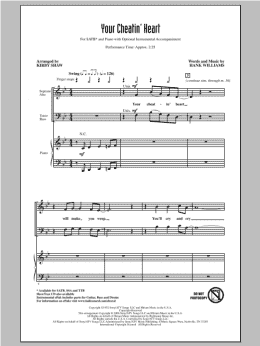 page one of Your Cheatin' Heart (SATB Choir)
