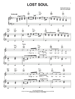 page one of Lost Soul (Piano, Vocal & Guitar Chords (Right-Hand Melody))