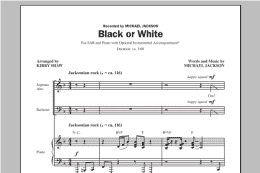 page one of Black Or White (arr. Kirby Shaw) (SAB Choir)