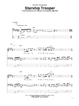 page one of Starship Trooper (Bass Guitar Tab)