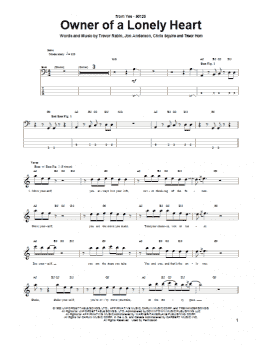 page one of Owner Of A Lonely Heart (Bass Guitar Tab)
