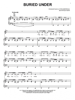 page one of Buried Under (Piano, Vocal & Guitar Chords (Right-Hand Melody))