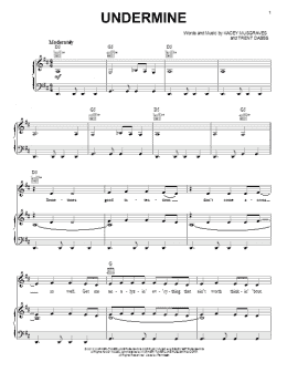 page one of Undermine (Piano, Vocal & Guitar Chords (Right-Hand Melody))