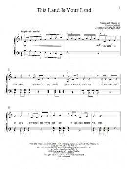 page one of This Land Is Your Land (Educational Piano)