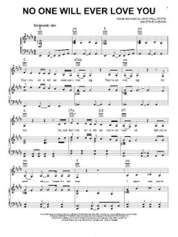page one of No One Will Ever Love You (Piano, Vocal & Guitar Chords (Right-Hand Melody))
