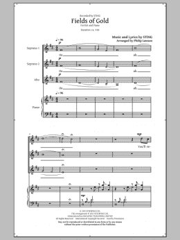 page one of Fields Of Gold (arr. Philip Lawson) (SSA Choir)