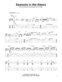 page one of Seasons In The Abyss (Guitar Tab (Single Guitar))
