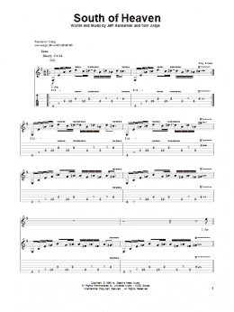 page one of South Of Heaven (Guitar Tab (Single Guitar))